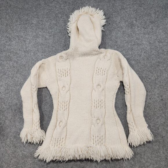 Sisandina Handicrafts Womens L Large? 100% Wool Ecuador Fringe Cardigan Sweater - Picture 13 of 15